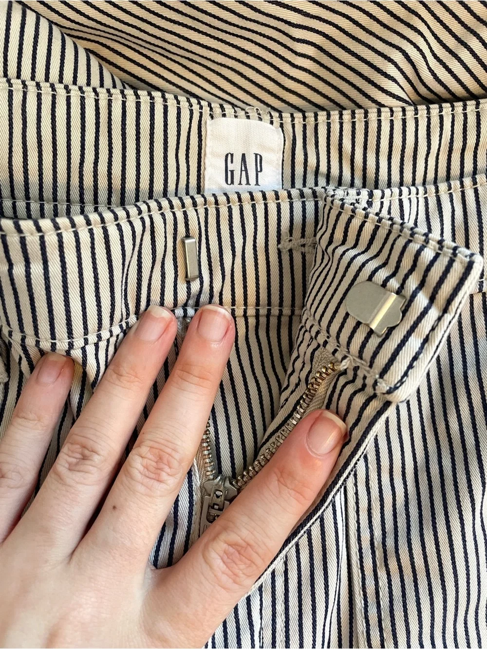 Vintage Railroad Stripe barrel Pants Women's Cropped 4 petite